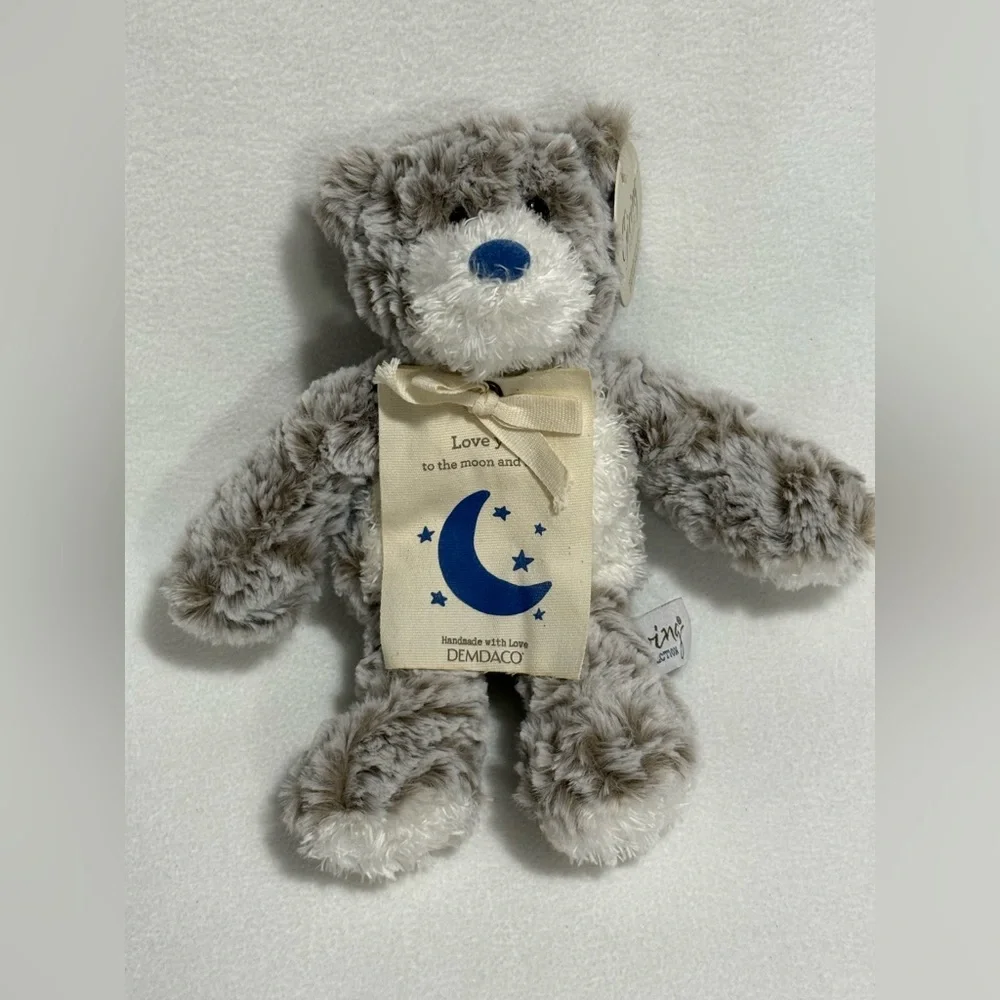 Demdaco Giving Collection Gray and Cream Plush Bear - NWT